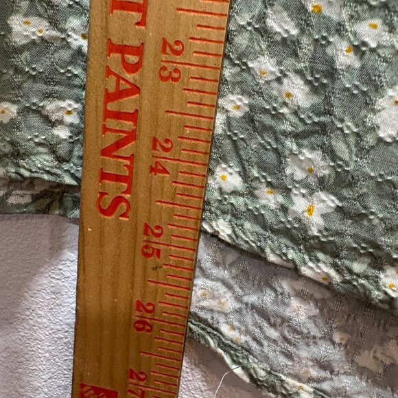 Buffalo David Bitton Womens XL Green Floral Lace-Up Top Ruffled Neckline - Picture 5 of 5